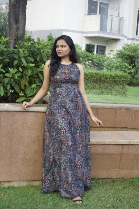 Rustic Glow Printed Long Dress
