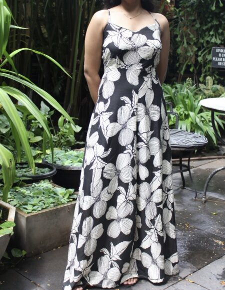 Black & White Floral Maxi Dress